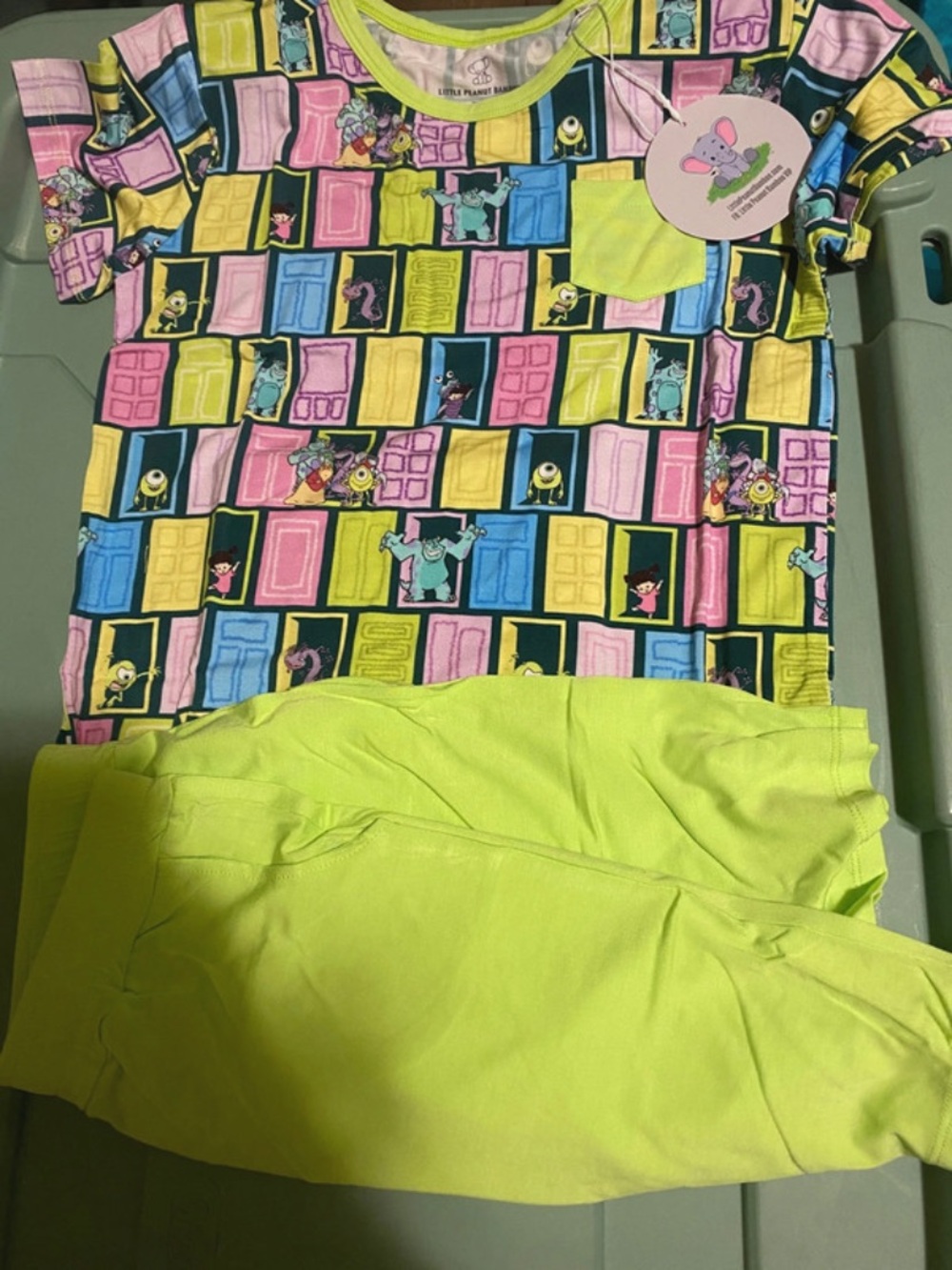 Monsters Inc bamboo short set size 7/8 NWT